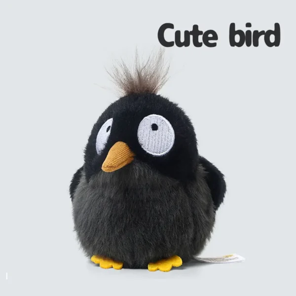 Plush Toy Green Bird with Big Eyes - Decorative Plushie