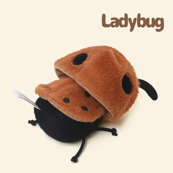 Plush Toy Brown Ladybug with Antennae - Stress-Relief Plushie