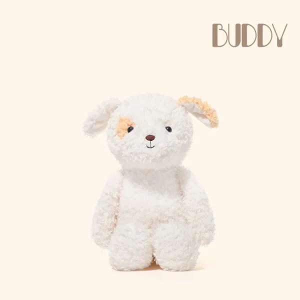 Babylon Dog_1_11zon Plush Toy White Dog with Black Nose - Comfort Plushie