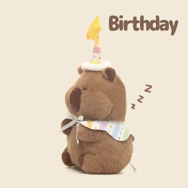 Birthday Capybara 01_11zon Plush Toy Capybara with Birthday Hat - Comfort Plushie