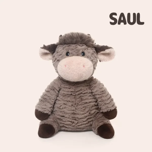 Plush Toy Brown Cow with Big Eyes - Comfort Plushie