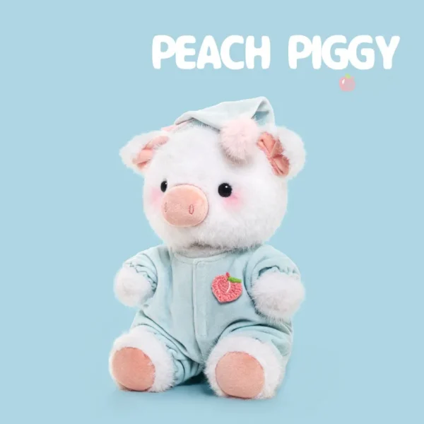 White Peach Pig 01_1_11zon Plush Toy Pig with Blue Hat - Comfort Plushie