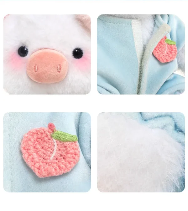 White Peach Pig 03_3_11zon Soft Cuddly Toy for Collectors - White Peach Pig Design