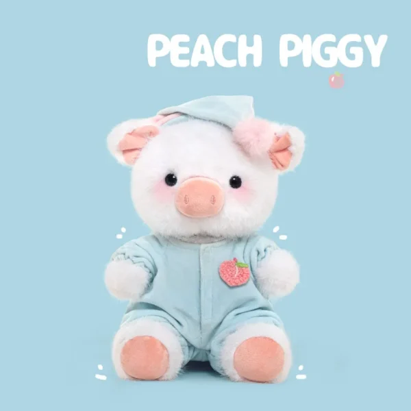 Cute White Peach Pig Plush Pal - Soft Stuffed Toy for Kids
