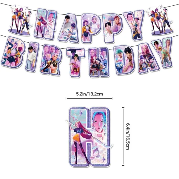 Kpop Demon Hunter Birthday Decorations 5_5_11zon K-POP Demon Hunters Birthday Decoration Kit | Complete Party Set