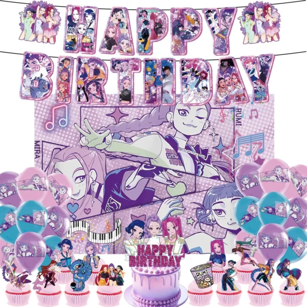 Kpop Demon Hunter Birthday Decorations