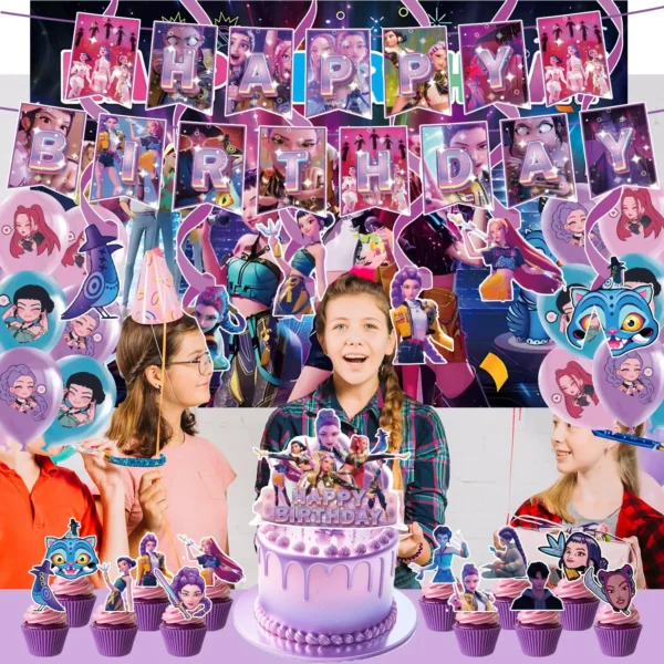 Kpop Demon Hunter Birthday Decorations