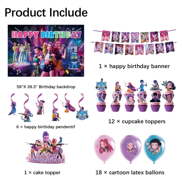 Kpop Demon Hunter Birthday Decorations